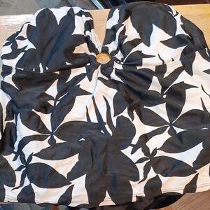 Black and White Floral Bathing Suit NWT